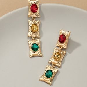 Multi color gem stone earrings.